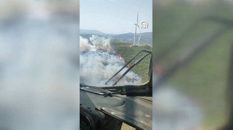 Urla'da orman yangını! Havadan ve karadan yoğun müdahale sürüyor 9